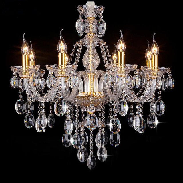 Gold Iron and Crystal LED Pendant Lighting with Adjustable Counterweight D72*H60CM Hanging Ceiling Lamp