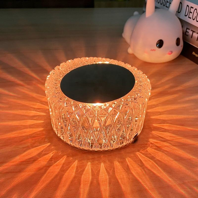 Modern Luxury 16 Colors USB LED Crystal Table Lamp with Touch Control and IP65 Rating