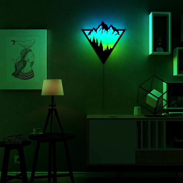 Modern Nordic LED Sconce Wall Lamp with RGB Color Changing and Remote Control for Indoor Decorative Lighting