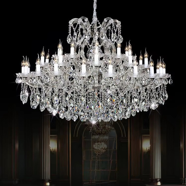 Indoor D110*H70CM Iron and Crystal LED Ceiling Chandelier Pendant Light for Living Room